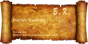 Barth Konrád névjegykártya